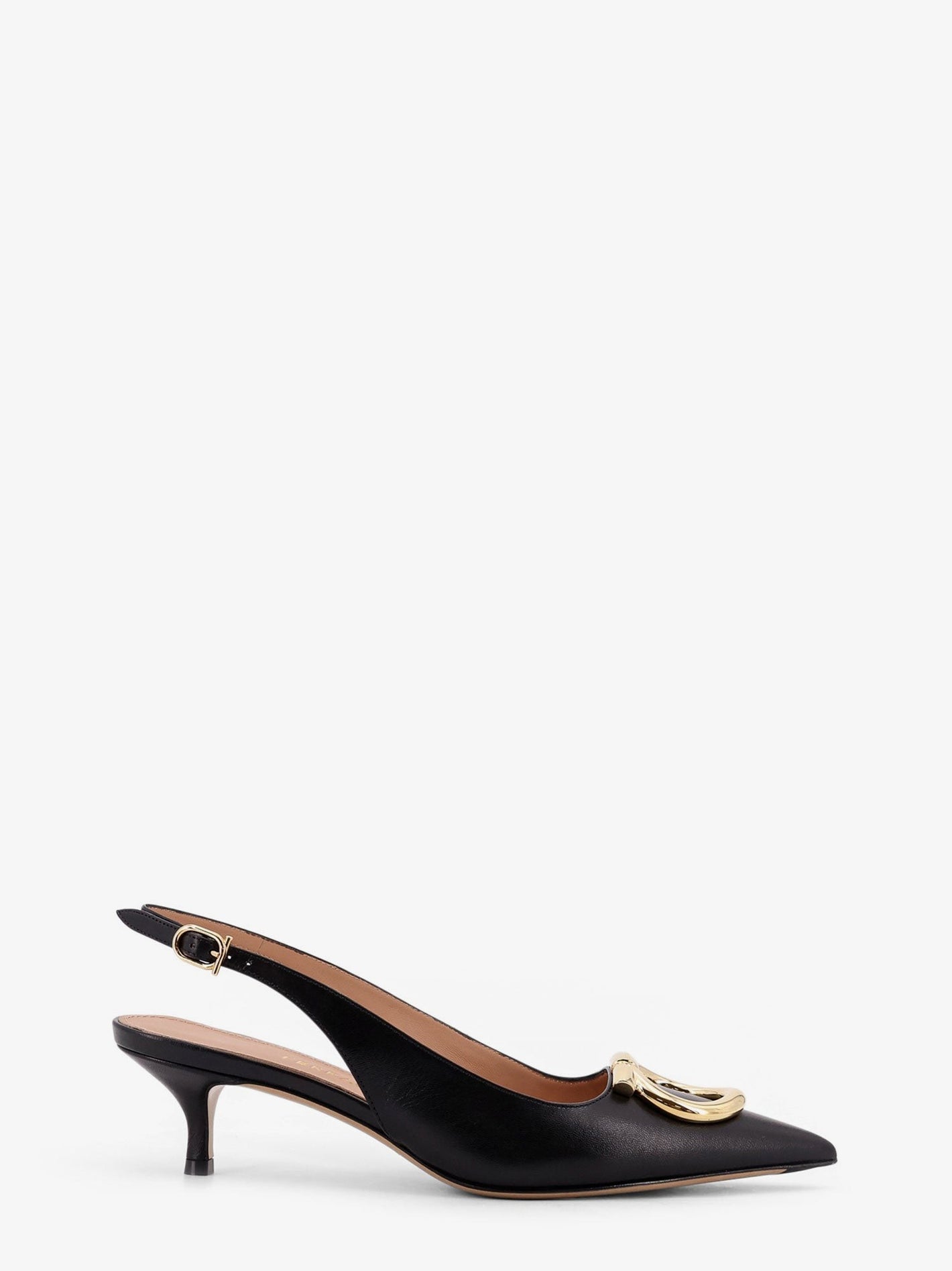 Sara leather décolleté with Gancini detail