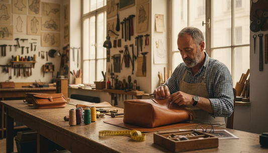 Artisan crafting leather handbag in Role of Brand Heritage in Luxury Fashion Today