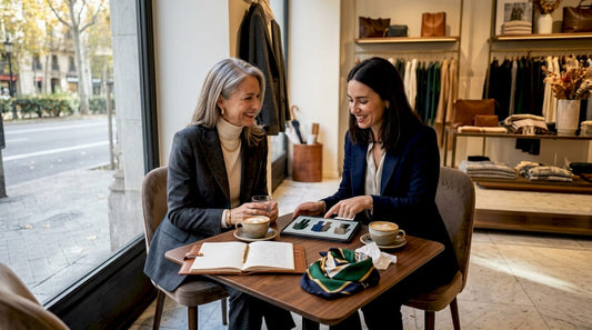 Luxury shopper consulting in boutique setting