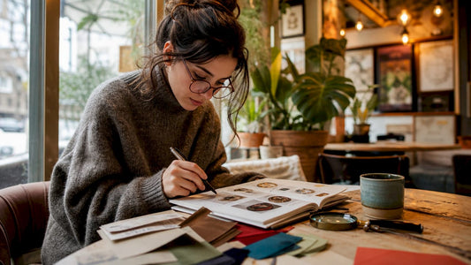 Fashion collector annotating terminology catalog