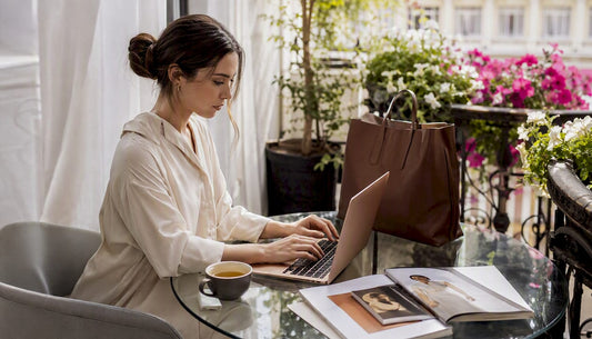 Woman preparing personal shopping request email