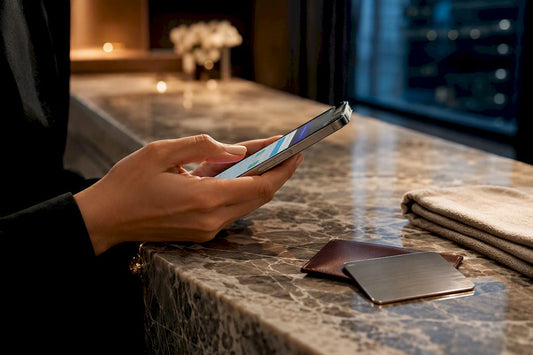 International luxury checkout payment close-up