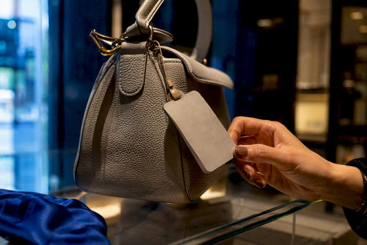 Anonymous luxury handbag detail in boutique display