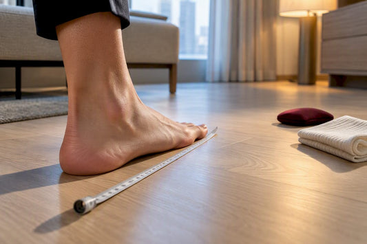 Bare foot measured with centimeter tape