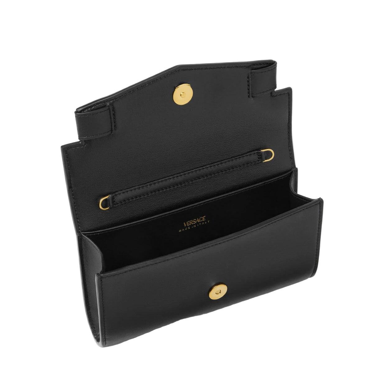 Black Versace wallet on a white background