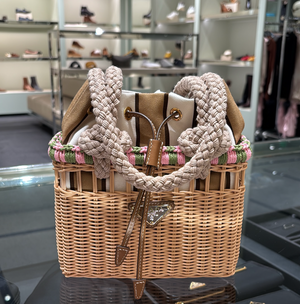 Prada Mini Wicker Bucket Bag