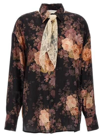 Zimmermann Illustration Lace Scarf Shirt