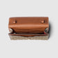 Gucci Emblem Wallet With Leather Strap Beige Brown