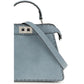 Fendi Light Blue Calf Leather Bos Taurus Shoulder Bag