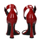 Versace Red Leather Stiletto Heel Sandals