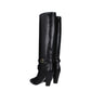 Celine Black Leather High Heel Boots