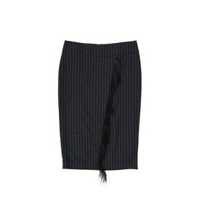 Brunello Cucinelli Gray Virgin Wool Midi Skirt