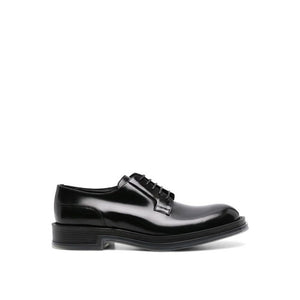 Alexander McQueen Black Calfskin Oxfords And Derbies