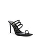 Saint Laurent Black Silk Stiletto Heel Sandals