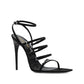 Saint Laurent Black Silk Stiletto Heel Sandals
