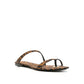 Saint Laurent Brown Fabric Flat Sandals