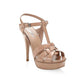 Saint Laurent Beige Calfskin Platform Sandals