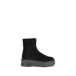 The Row Black Rubber Ankle Boots