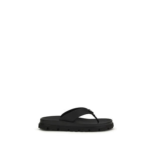 Prada Black Rubber Flip-Flop Sandals