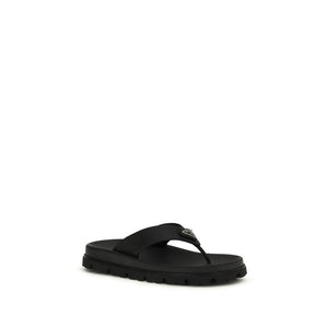 Prada Black Rubber Flip-Flop Sandals