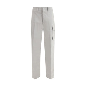 Fendi Silver Cotton Cargo Pants