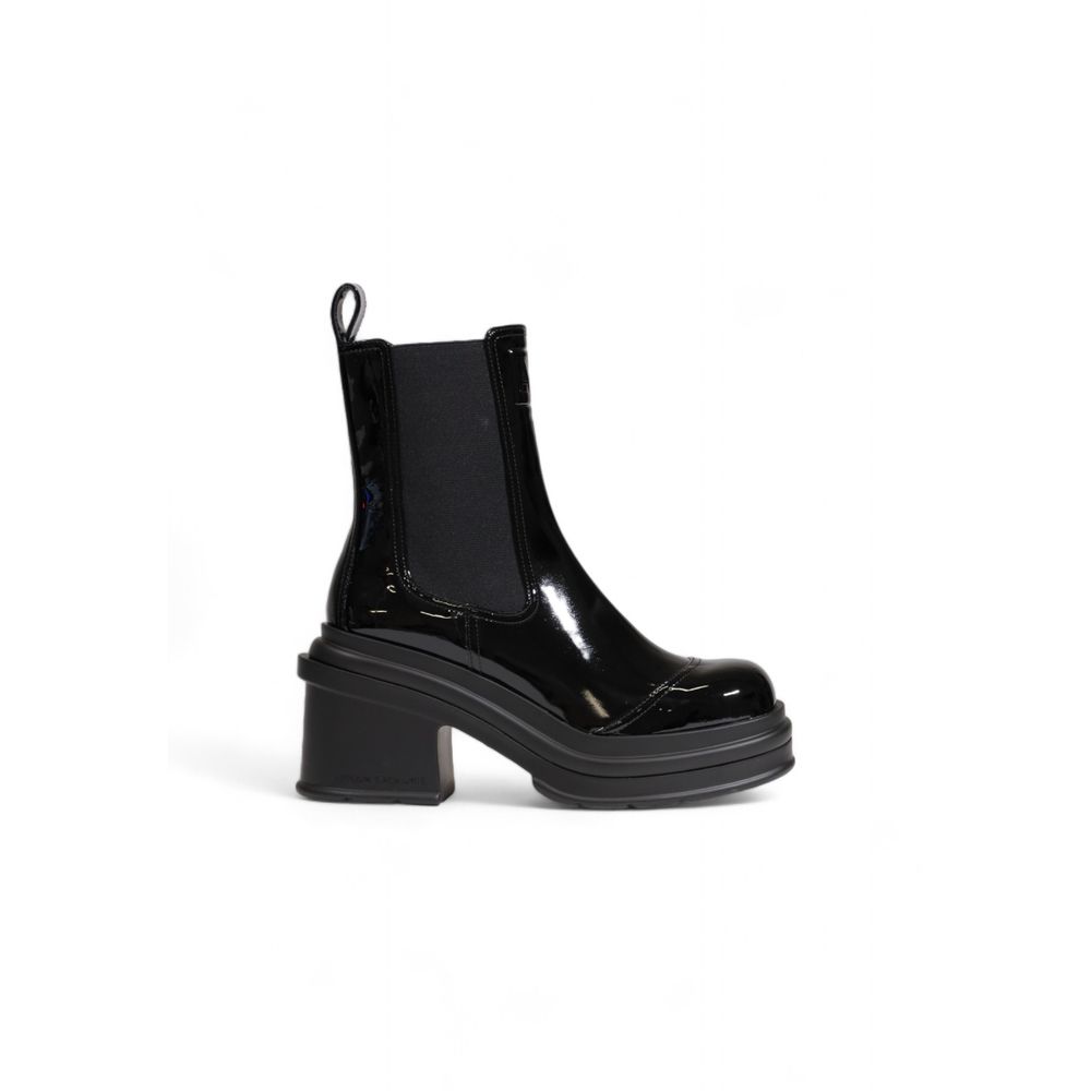 Armani Exchange Black Polyester Ankle Boots