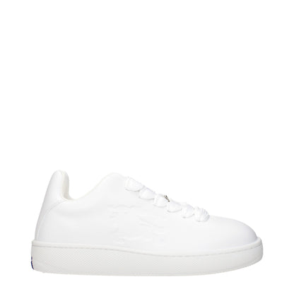 Burberry White Leather Low Top Sneakers