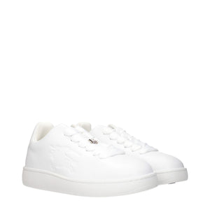 Burberry White Leather Low Top Sneakers
