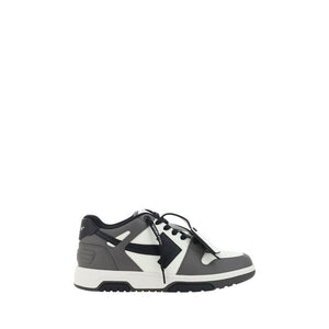 Off-White Gray Calf Leather Bos Taurus Low Top Sneakers