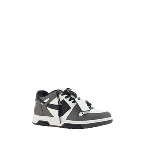 Off-White Gray Calf Leather Bos Taurus Low Top Sneakers