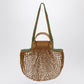 Longchamp L La Pliage mesh bag in Tobacco colour