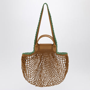 Longchamp L La Pliage mesh bag in Tobacco colour