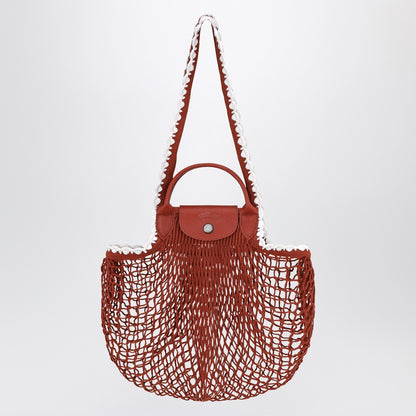 Longchamp L La Pliage mesh bag in Terracotta colour
