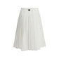 Prada White Cotton Long Skirt