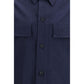 Balmain Blue Cotton Shell Jacket