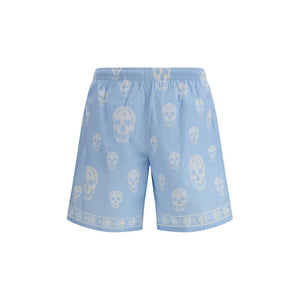 Alexander McQueen Light Blue Polyamide Bermuda Shorts
