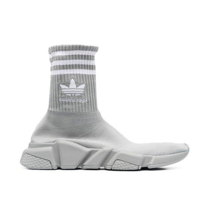 BALENCIAGA X ADIDAS Gray Nylon Athletic Sneakers
