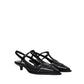 Miu Miu Black Calfskin Mid Heel Pumps