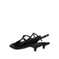 Miu Miu Black Calfskin Mid Heel Pumps