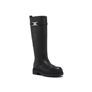 Salvatore Ferragamo Black Calfskin Over The Knee