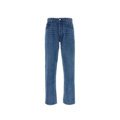 Prada Blue Cotton Straight-Leg Jeans