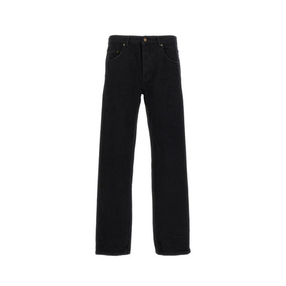 Saint Laurent Black Cotton Relaxed Fit Jeans