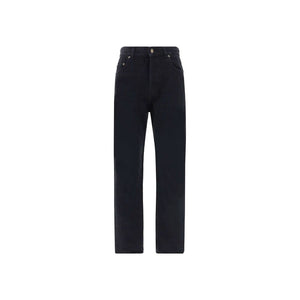 Saint Laurent Black Cotton Straight-Leg Jeans