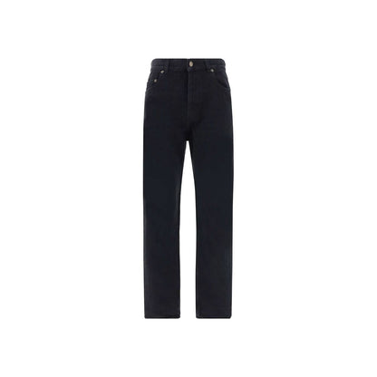 Saint Laurent Black Cotton Straight-Leg Jeans
