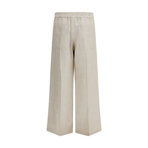 Brunello Cucinelli Beige Linen Casual Pants