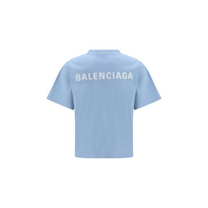 Balenciaga Light Blue Cotton T-Shirt