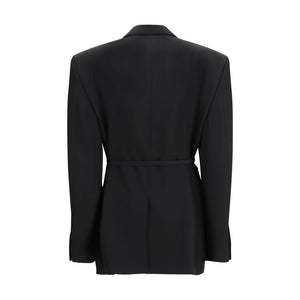 Balenciaga Black Wool Jackets And Coat