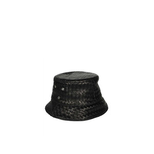 Bottega Veneta Black Lamb Leather Bucket Hat