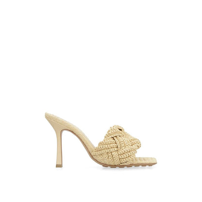Bottega Veneta Beige Raffia Mules