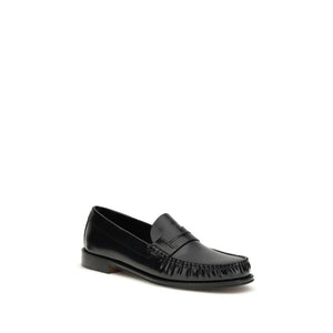 Tom Ford Black Calf Leather Bos Taurus Slip-On Loafers